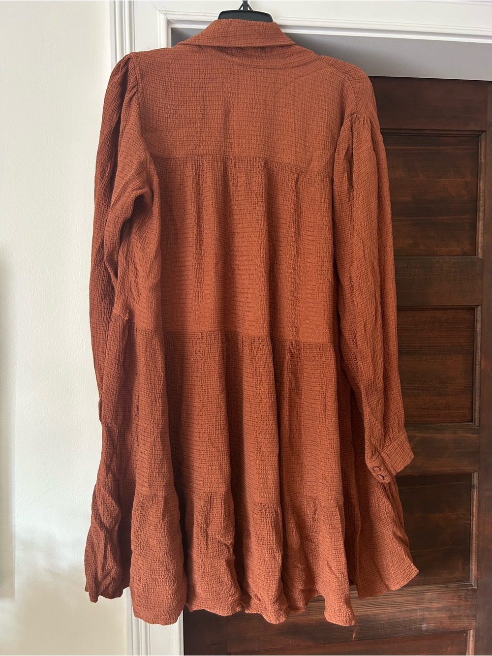 Sezane Rust Brown Swing Tie-Neck Dress Size 40, US 8 - Picture 5 of 5